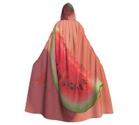 EdWal Red Watermelon Print Unisex Adults Hooded Cloak Cape Uniform, Hooded Robe, For Halloween Cosplay Costumes