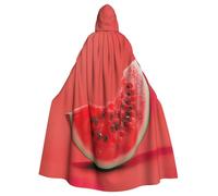 EdWal Red Watermelon Print Unisex Adults Hooded Cloak Cape Uniform, Hooded Robe, For Halloween Cosplay Costumes