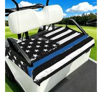 Edwal Retro Blue Thin Line Usa Flag Print Durable Seat Towel Blanket For Golf Cart 2-Seat Buggy Protector Golf Buggy Accessory