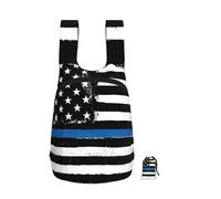 Edwal Retro Blue Thin Line Usa Flag Print Foldable Backpack Lightweight Hiking Bag Soft Travel Backpack Rucksack For Work And Gym