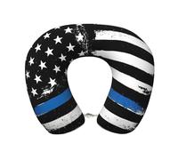 EdWal Retro Blue Thin Line Usa Flag print Memory Foam Pillow, Neck Support Pillow for Pain Relief Lightweight and Portable Neck Pillow