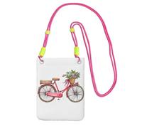 EdWal Retro Red Bicycle Print Crossbody Bag For Women, Mini Phone Purses, Cute Phone Wallet, For Hiking Travel Gift