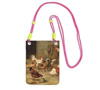 EdWal Roast Chicken Hen Farm Print Crossbody Bag For Women, Mini Phone Purses, Cute Phone Wallet, For Hiking Travel Gift