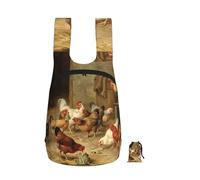 Edwal Roast Chicken Hen Farm Print Foldable Backpack Lightweight Hiking Bag Soft Travel Backpack Rucksack For Work And Gym