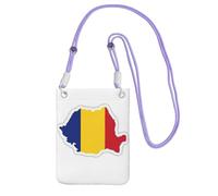 EdWal Romania Flag Map Print Crossbody Bag For Women, Mini Phone Purses, Cute Phone Wallet, For Hiking Travel Gift