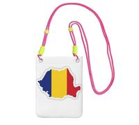 EdWal Romania Flag Map Print Crossbody Bag For Women, Mini Phone Purses, Cute Phone Wallet, For Hiking Travel Gift