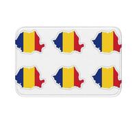 EdWal Romania Flag Map Print Crystal Velvet Entry Rug Non-Slip Indoor Front Doormat For Porch Or Home Decor, 60x40 Cm