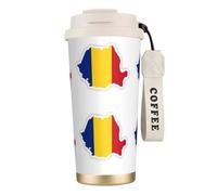 EdWal Romania Flag Map Print Insulated Stainless Steel Travel Coffee Mug,Coffee Cups with Lids, for Hot Cold Drinks