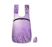 EdWal Romantic Purple Lavender Print Foldable Backpack Lightweight Hiking Bag Soft Travel Backpack Rucksack For Work And Gym