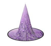 EdWal Romantic Purple Lavender Print Halloween Witch Hat Costume Accessory Women Hats For Halloween Party Cosplay For Home, Yard,