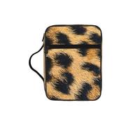 EdWal Rough Leopard Print Print Bible Case Cosmetic Bag with Sturdy Handle Wash Bag Tablet Sleeve Small Tool Bag for Books