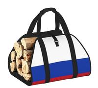 EdWal Russian Flag Print Log Carrier Bag with Open Sides Wood Log Holder for Fireplace Tote Bag Fireplace Accessory