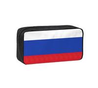 Edwal Russian Flag Print Pen Organizer Bag Pouch Large Capacity Pencil Case with Zipper Durable Pen Case for Stationery