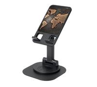 EdWal Rust World Map Print Adjustable Foldable Phone Stand,360 Rotating Cell Phone Holder For Desk,Travel Essentials