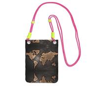 EdWal Rust World Map Print Crossbody Bag For Women, Mini Phone Purses, Cute Phone Wallet, For Hiking Travel Gift