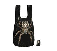 EdWal Scary Spider Print Foldable Backpack Lightweight Hiking Bag Soft Travel Backpack Rucksack For Work And Gym