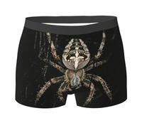 EdWal Scary Spider print Soft Men's Underwear Boxer Briefs Comfortable Underwear Boxer Briefs for Men 1Pack Black