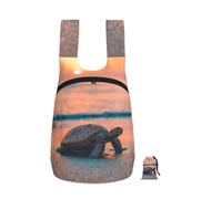 EdWal Sea Turtle Sunset Print Foldable Backpack Lightweight Hiking Bag Soft Travel Backpack Rucksack For Work And Gym