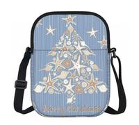 Edwal Seashell Christmas Print Small Crossbody Bag For Women Waterproof Phone Purse With Adjustable Strap For Travel Work