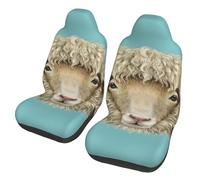 EdWal Sheep Head Retro Animal Print Front Seat Covers, Easy To Install Two Car Seat Protector Cover Set Accessories Auto Trucks Suv