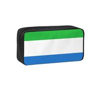 Edwal Sierra Leone Flag Print Pen Organizer Bag Pouch Large Capacity Pencil Case with Zipper Durable Pen Case for Stationery
