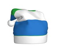EdWal Sierra Leone Flag Print Plush Santa Hat, Christmas Hats For Adults, Cozy Holiday Headwear, For Christmas Parties