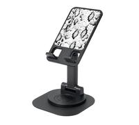 EdWal Snake Skin Black And White Print Adjustable Foldable Phone Stand,360 Rotating Cell Phone Holder For Desk,Travel Essentials