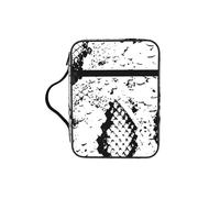 EdWal Snake Skin Black and White Print Bible Case Cosmetic Bag with Sturdy Handle Wash Bag Tablet Sleeve Small Tool Bag for Books