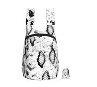 EdWal Snake Skin Black And White Print Foldable Backpack Lightweight Hiking Bag Soft Travel Backpack Rucksack For Work And Gym