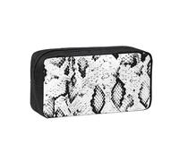 EdWal Snake Skin Black and White Print Pen Organizer Bag Pouch Large Capacity Pencil Case with Zipper Durable Pen Case for Stationery