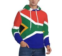 EdWal South African Flag Print Men'S Hoodie,Comfortable Pullover Sweatshirt For Men,Drawstring Casual Hooded Sweatshirts Black