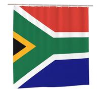 EdWal South African Flag Print Polyester Shower Curtain For Bathroom With Hooks 185cm Long, Waterproof Bath Accessories