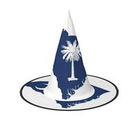 EdWal South Carolina Flag Map Print Halloween Witch Hat Costume Accessory Women Hats For Halloween Party Cosplay For Home, Yard,