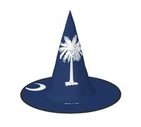 EdWal South Carolina Flag Print Halloween Witch Hat Costume Accessory Women Hats For Halloween Party Cosplay For Home, Yard,