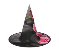 EdWal Spa Stone And Rose Flowers Print Halloween Witch Hat Costume Accessory Women Hats For Halloween Party Cosplay For Home, Yard,