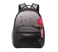 EdWal Spa Stone And Rose Flowers Print Hiking Backpack Laptop Backpack For Men Women Waterproof Rucksack Easy To Clean Travel Bag