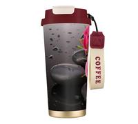 EdWal Spa Stone and Rose Flowers Print Insulated Stainless Steel Travel Coffee Mug,Coffee Cups with Lids, for Hot Cold Drinks