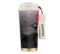 EdWal Spa Stone and Rose Flowers Print Insulated Stainless Steel Travel Coffee Mug,Coffee Cups with Lids, for Hot Cold Drinks