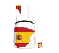 EdWal Spanish Flag Map Print Foldable Backpack Lightweight Hiking Bag Soft Travel Backpack Rucksack For Work And Gym