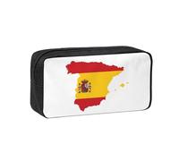 EdWal Spanish Flag Map Print Pen Organizer Bag Pouch Large Capacity Pencil Case with Zipper Durable Pen Case for Stationery