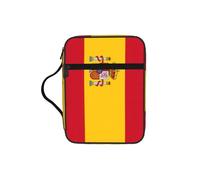 EdWal Spanish Flag Print Bible Case Cosmetic Bag with Sturdy Handle Wash Bag Tablet Sleeve Small Tool Bag for Books