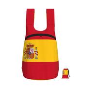 EdWal Spanish Flag Print Foldable Backpack Lightweight Hiking Bag Soft Travel Backpack Rucksack For Work And Gym