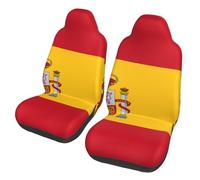 EdWal Spanish Flag Print Front Seat Covers, Easy To Install Two Car Seat Protector Cover Set Accessories Auto Trucks Suv
