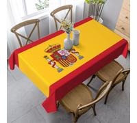 EdWal Spanish flag print Tablecloths, 55 x 35 Inch Wrinkle Free Table Cloth,Rustic Table Cover Decoration for Kitchen