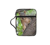 EdWal Squirrel in The Tree Print Bible Case Cosmetic Bag with Sturdy Handle Wash Bag Tablet Sleeve Small Tool Bag for Books