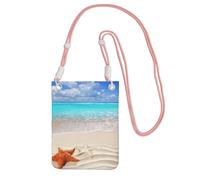 EdWal Starfish Ocean Beach Print Crossbody Bag For Women, Mini Phone Purses, Cute Phone Wallet, For Hiking Travel Gift