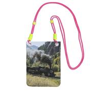 EdWal Steam Locomotive Train Print Crossbody Bag For Women, Mini Phone Purses, Cute Phone Wallet, For Hiking Travel Gift