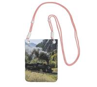 EdWal Steam Locomotive Train Print Crossbody Bag For Women, Mini Phone Purses, Cute Phone Wallet, For Hiking Travel Gift