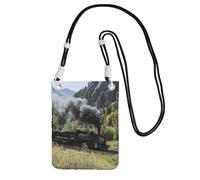 EdWal Steam Locomotive Train Print Crossbody Bag For Women, Mini Phone Purses, Cute Phone Wallet, For Hiking Travel Gift
