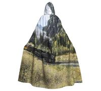 EdWal Steam Locomotive Train Print Unisex Adults Hooded Cloak Cape Uniform, Hooded Robe, For Halloween Cosplay Costumes